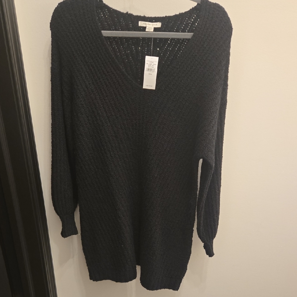 American Eagle Outfitters Textured Black Knit Dress
